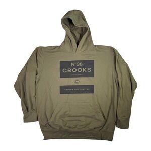 Crooks and Castles No. 38 Hoodie Mens City of Angels Olive Green Size L Jersey